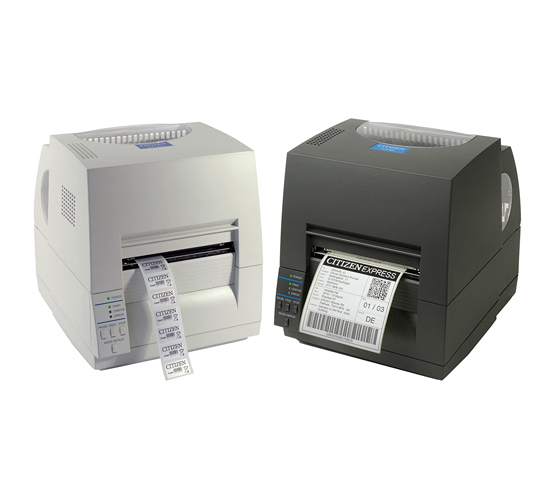 Two Citizen CL-S631 desktop thermal printer  in black and white color