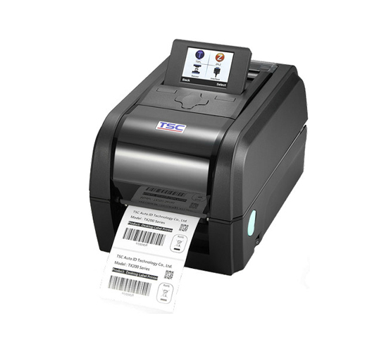 The TX200 Series of thermal transfer desktop barcode-machine in black color